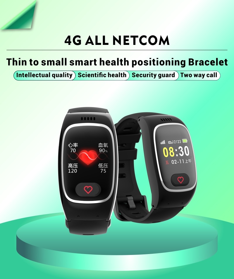 4G LTE Elderly Health Smart Watch Continuous HR Blood Oxygen Monitor GPS Location Auto Fall Alert SOS Button IP67 Waterproof