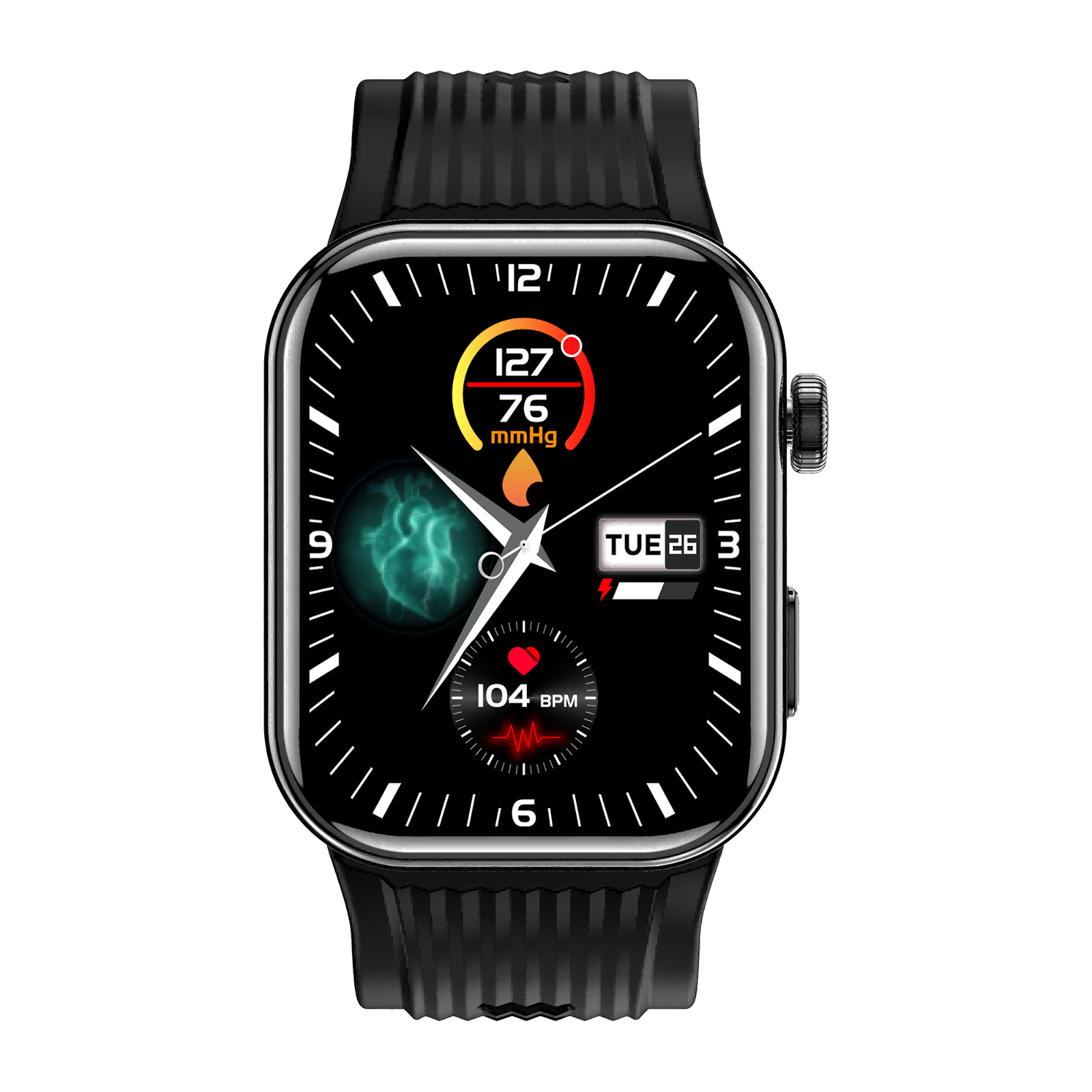 Medical-Grade One-Click Micro-Physical Exam Smartwatch - GH3220T ECG+BP Zero False-Alarm, 1.95" AMOLED Full-Touch Screen