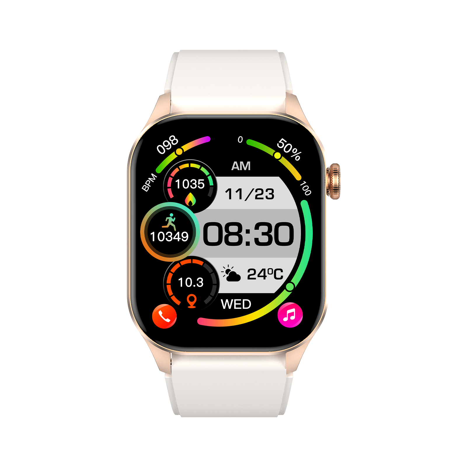 T98 AMOLED Health Smartwatch - Bluetooth Call, Non-Invasive Glucose/Uric Acid/Lipid Track, Heart Rate & SpO2, 2025 Wellness Gift