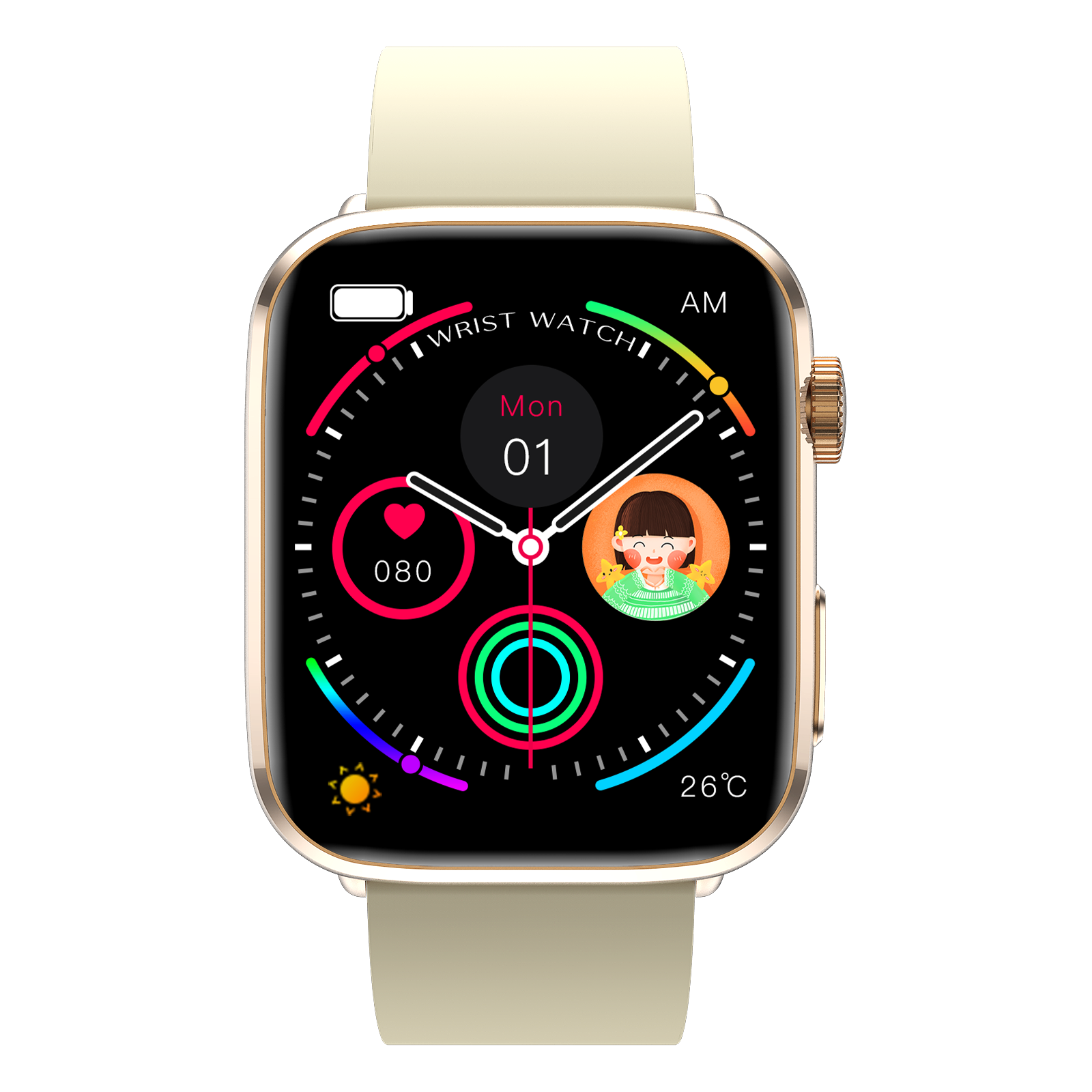 1.81" Super-Retina 240*284 Smartwatch w/ Rotary Crown, Non-Invasive Glucose, HRV, Body-Temp, SOS Call, NFC Access, 30-Day Battery