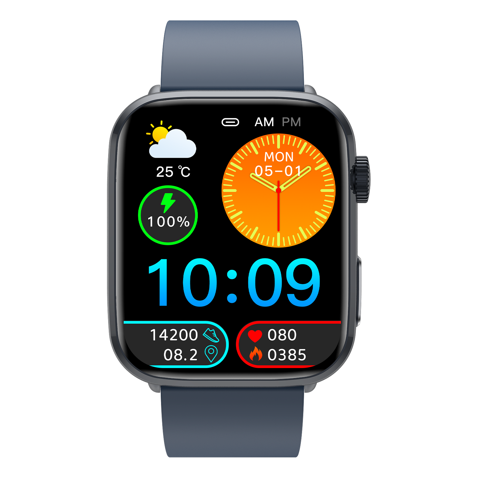 1.81" Super-Retina 240*284 Smartwatch w/ Rotary Crown, Non-Invasive Glucose, HRV, Body-Temp, SOS Call, NFC Access, 30-Day Battery